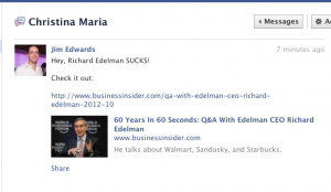 Then I sent a colleague, Christina Austin, a Facebook message that ...