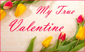Valentines Photo card with red and yellow tulips and short Valentine ...