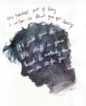 Quote-painting - Neil Gaiman (A4)