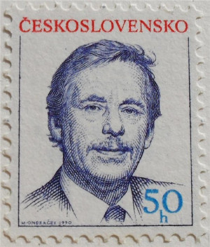 clav Havel on Czechoslovakia stamp
