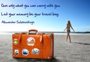 Inspirational Travel quotes, tourist suitcase