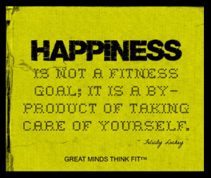 Happiness and Fitness Poster in Yellow