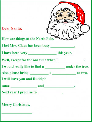 Christmas in July Santa Letter