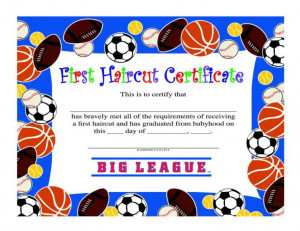 First Haircut Have Certificate Help You Mark That Special