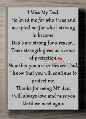 Miss My Dad in Heaven Quotes