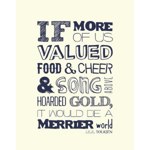Food and Cheer Tolkien quote print from Joss & Main