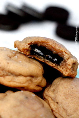 Sea Salt Oreo Stuffed Peanut Butter Cookies
