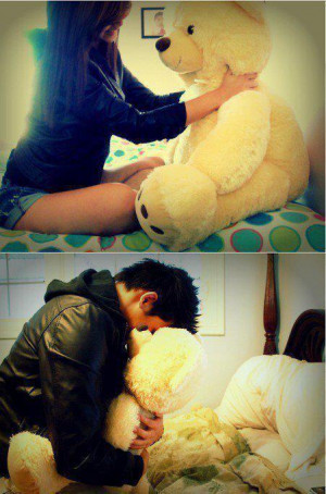 bear, boy, cute, girl, hug, love, toy