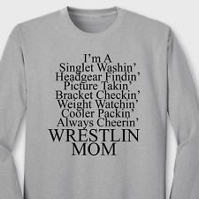 WRESTLING MOM School Sports Athletes T-shirt Funny Wrestlers Long ...