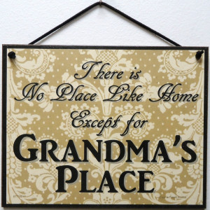 NEW No Place Like Grandma's Place Quote Saying Wood Sign Board Faux ...
