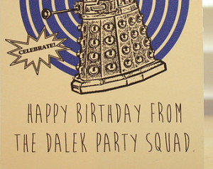 Doctor Who Birthday card - Dalek - Tardis - Dr Who - geeky - party ...