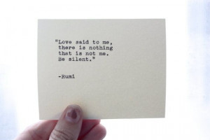 Rumi quote typed on a vintage typewriter