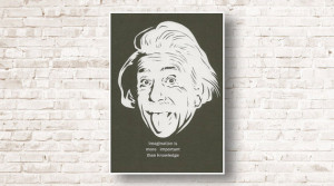 art, Albert Einstein, print positive quote, positive message, Albert ...