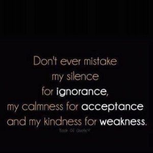 Silence is a virtue...