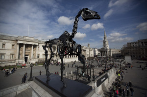 ... Hans Haacke, stands above Trafalgar Square after it was unveiled as
