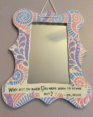 Pink and purple Dr. Seuss quote mirror