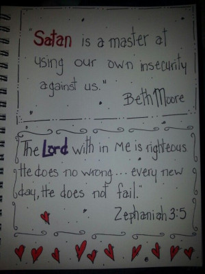 Beth Moore quote and Zephaniah 3:5