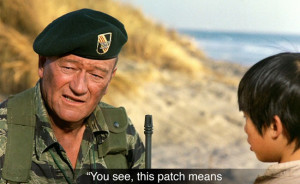 John Wayne talk about his patch