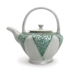 Lana Heckendorn Teapot XL- blue green - The Clay Studio Coffeepot