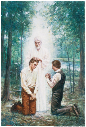 The Restoration of the Aaronic Priesthood On May 15, 1829 Painting ...