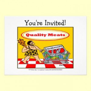 Funny Summer Backyard BBQ Cookout Invitation invitations by Swisstoons