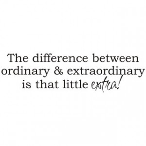 The Difference Between Ordinary And Extraordinary' Vinyl Art Quote