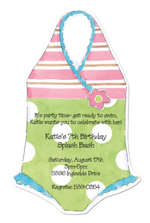 pool party invitations for girls