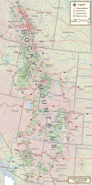 Central Rocky Mountains Map