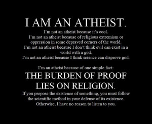 ... except where i don t it says i am not an atheist because it s
