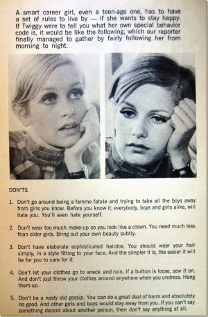 Twiggy's Advice to young girls.