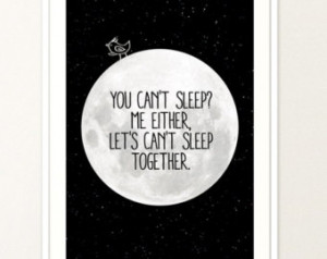 Poster Print Art Sleep I nspirational Quote Girl Bedroom Quote Black ...