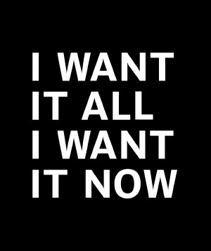 want it all i want it now 2003 black and white poster ink on paper ...