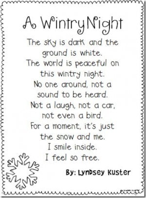 Winter Acrostic Poem Template