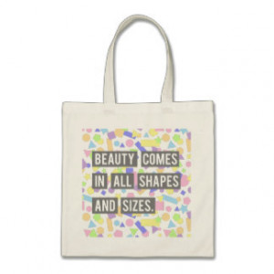 Beauty Quote Shapes Pastel Geometric Pattern Budget Tote Bag
