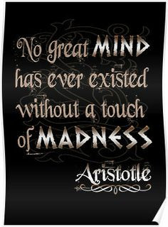 no great mind has ever existed without a touch of madness, spartan ...