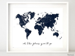 Printable world map, distressed vintage texture map print, travel wall ...