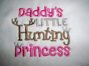 Baby Girl Daddy's Little Hunting Princess White with Pink, Silver ...