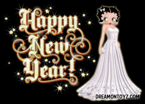 Happy New Year! Beautiful Betty Boop in a long white gown