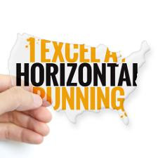 horizontal running USA Sticker for
