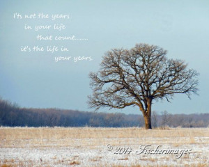 Bare Lone Tree with Inspirational Quote Color by Fischerimages, $13.95