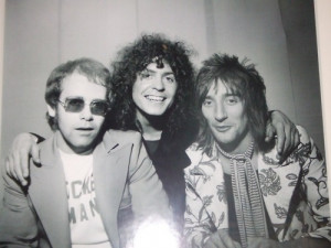 Elton John, Marc Bolan and Rod Stewart