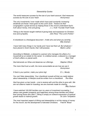 Christian Stewardship Quotes. QuotesGram
