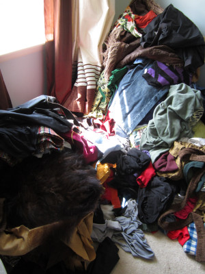 today i took all of my clothes out of my closet and dumped them in a ...