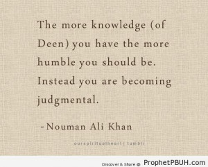 Knowledge and Humility (Nouman Ali Khan Quote) - Islamic Quotes ...