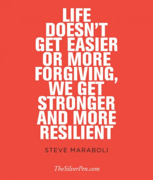 ... get easier or more forgiving, we get stronger and more resilient