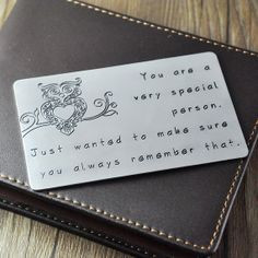 ... Alloy Wallet Insert Card, Man Jewelry, gift for father, husband