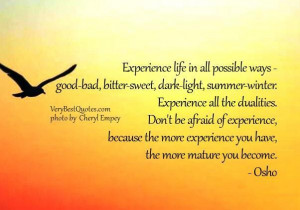 Life quotes dont be afraid of experience quotes