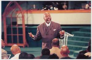 photo taken in 1996 shows Bishop T.D. Jakes preaching during the ...