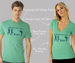 Thought They Said Rum - Running Shirts - Sports T-Shirts - Funny T ...