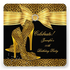 Leopard High Heels Shoes Gold Black Birthday Party